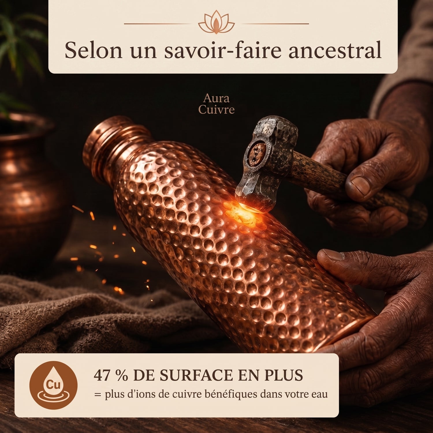 Gourde en Cuivre – Aura Cuivre | L’Eau Purifiée par le Cuivre